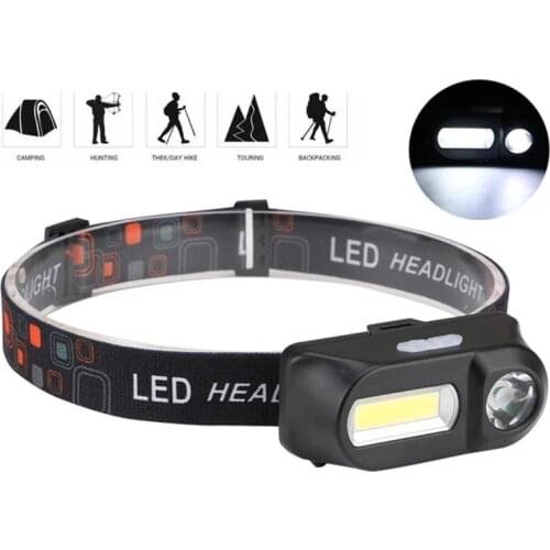 Portable mini XPE+COB LED Headlamp USB Rechargeable Camping Head lamp Fishing headlight flashlight torch