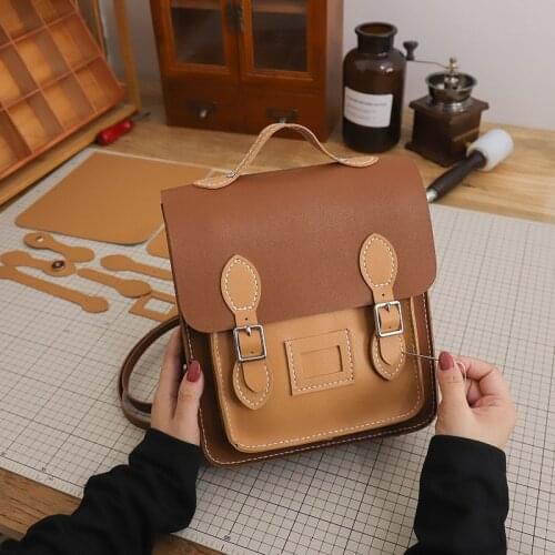 Retro Handmade Backpack Messenger Bag Hand Stitching Sew DIY Material Cambridge Woven Bag Large Capacity New