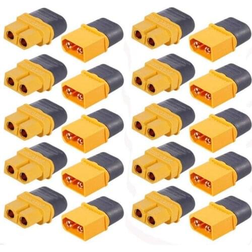 MCIGICM 10 Pair XT60H (XT60 Upgrade) Male Female Bullet Connectors Power Plugs