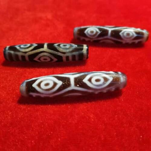 Tibetan Classic Dragons Eyes Guanyin Natural Agate Dzi Beads The Most Classic Chinese Traditional Idol Pattern Loose Jewelry