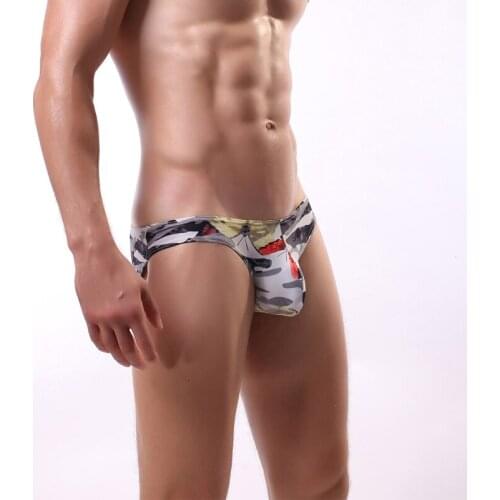 2020 hot sale fashion mens sexy underwear briefs personalized printing ice silk comfortable soft mens pants трусы мужские