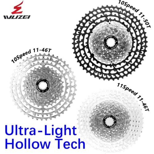 WUZEI MTB Bike Cassette Freewheel Ultralight 10/11/12 Speed 11-50T 46T 52T flywheel sprocket Bicycle flywheel For Shimano Hollow