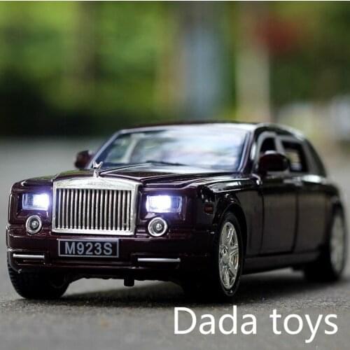 High Quality 1:24 children pull back toy acousto-optic Rolls-Royce die-cast alloy car model Phantom