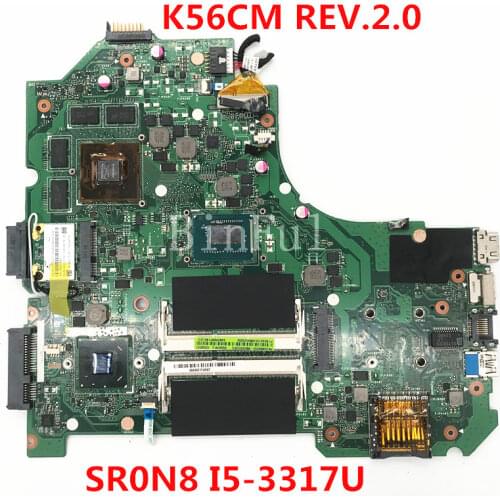 High quality For K56CM REV.2.0 Laptop motherboard With SR0N8 I5-3317U CPU 100% full Tested