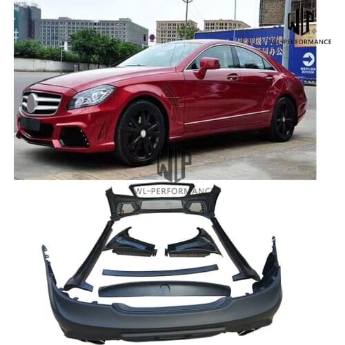 W218 CLS FRP Unpainted Front Rear Bumper Side Skirt Rear Spoiler For Mercedes-Benz W218 CLS320 CLS350 CLS40 2010-2017