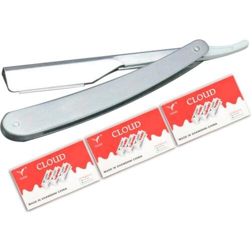 With 30 blades SUS foldable sharp blade razor stick for men women barber shaving knife beard face underarm body salon haircut