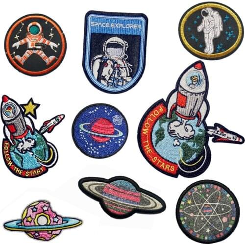 1pcs Space flight Patches for Clothing Iron on Embroidered Sew Applique Cute Patch Fabric Badge Garment DIY Apparel Accessories