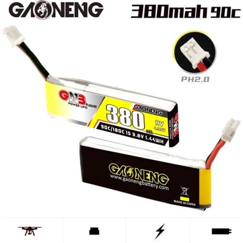 1-10PCS GNB GAONENG For Tinyhawk Nanohawk FPV 4 axis UAV RC Drone 1S HV LiPo Battery 380mah 4.35V 90C/180C With PH2.0 Plug