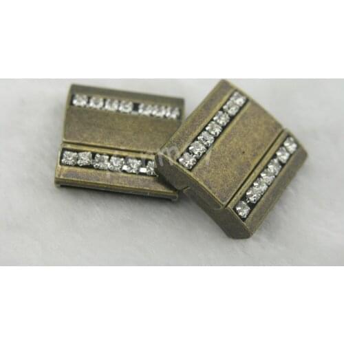 2 Colors--10 Sets 20x2.5mm Magnetic Clasp with Clear Rhinestone Chain for Bracelet Making--CLP1165