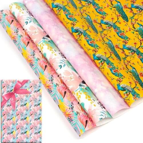 10pcs/lot Flower Christmas Gift wrapping paper Gifts Decor Paper Packaging Material DIY crafts supplies Xmas Home Decor