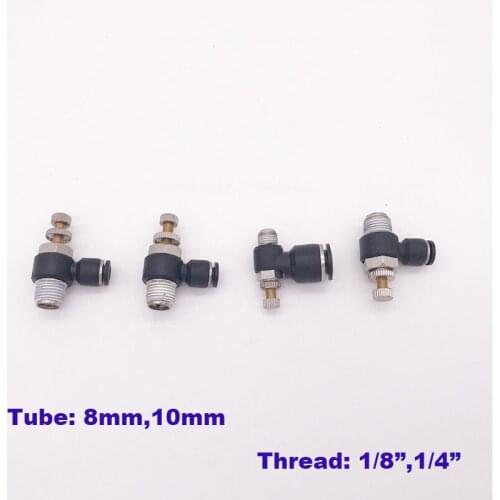 10pcs a lot air cylinder throttle valve thread PT 1/8 1/4 inch 8mm 10mm hose fittings SC SL pneumatic quick connector