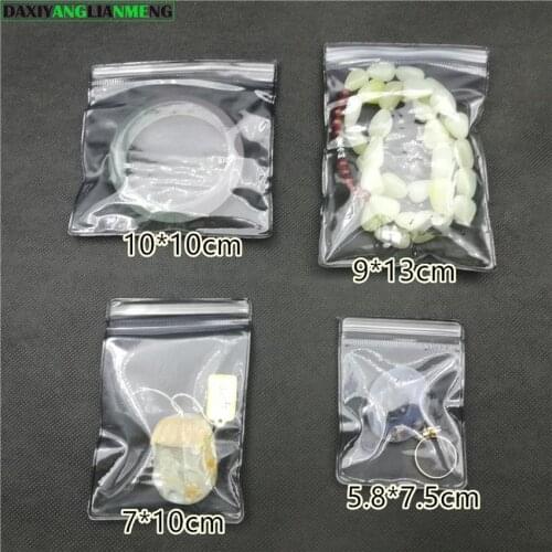 100pcs 4sizes transparent/half black color 450micron PU Plastic zipper zipper reclosable valve bag, jude earring packaging bags