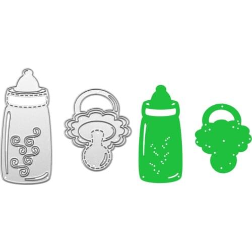 2pcs Nursing Bottle Nipple Metal Cutting Dies Stencils DIY Scrapbooking Photo Album Decor Die Embossing Folder Craft Cutting Die