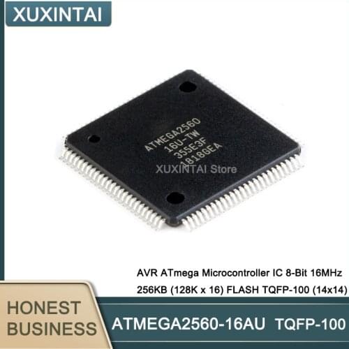 20Pcs/Lot ATMEGA2560-16AU ATMEGA2560 AVR ATmega Microcontroller IC 8-Bit 16MHz 256KB (128K x 16) FLASH TQFP-100 (14x14)
