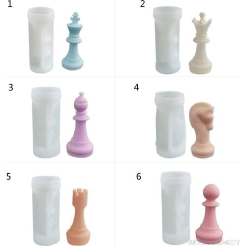 3D International Chess Candle Epoxy Resin Mold Aromatherapy Plaster Silicone Mould DIY Crafts Ornaments Casting Tool wholesales
