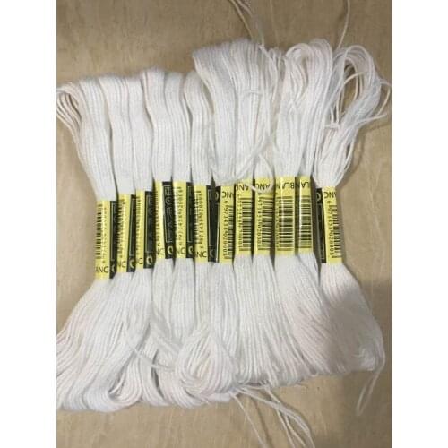 8 pcs/set White Anchor Cross needle Cotton Embroidery Thread Floss Skeins Sewing Craft Embroidery Floss Cross stitch