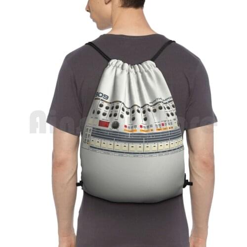 909 Analog Drum Machine Backpack Drawstring Bags Gym Bag Waterproof Tr 909 Drum Machine Vintage Synthesizer Music Synth