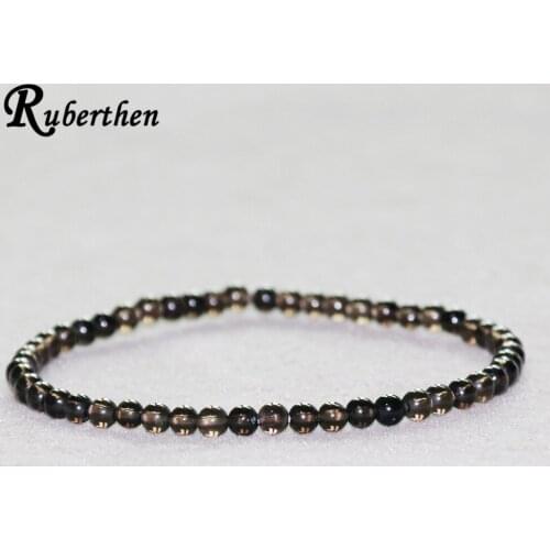 Ruberthen Golden Obsidian Bracelet 4 mm Natural Stone Beads Bracelet Mini Gem Stone Energy Bracelet