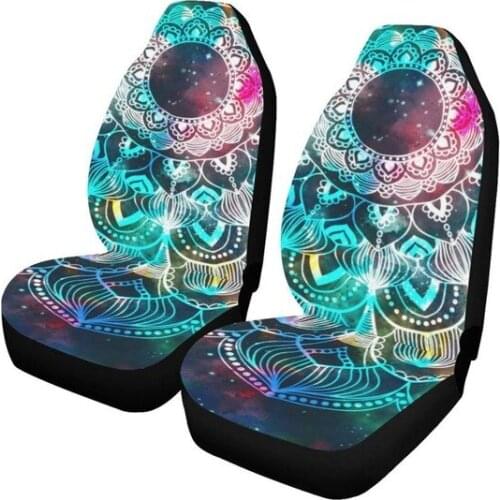 AUTO KEGAN 1/2pcs Dream Catcher Pattern Car Seat Covers Front Seat Fit Car Truck SUV for Audi A4 A5 Sportback A6 C5 VW Fiat 500