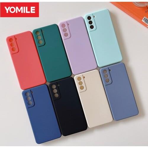 Solid Color Silicone Phone Case For Samsung Galaxy A50 A51 A71 A52 A72 A32 A42 A12 A21S S20 Plus S21 FE Ultra TPU Candy Cover