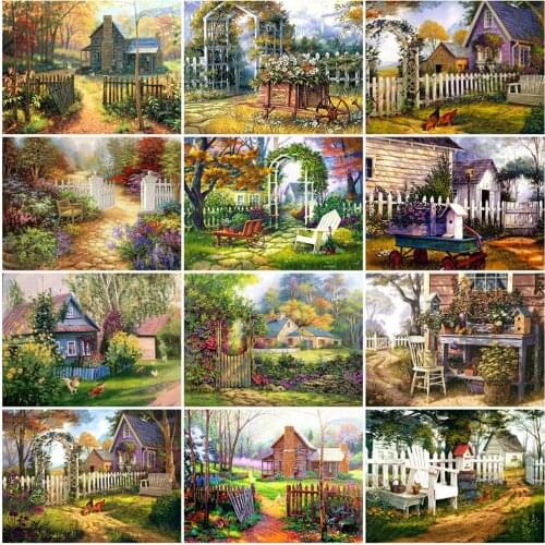 EverShine DIY 5D Diamond Mosaic Landsape Diamond Art Painting House Cross Stitch Picture Rhinestones Home Decor New Arrivals