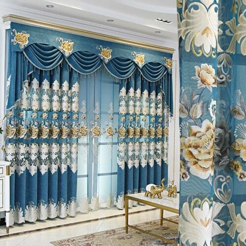 FYFUYOUFY European luxury high shade embroidered curtains for Living Room classic high quality curtains for Bedroom Windows