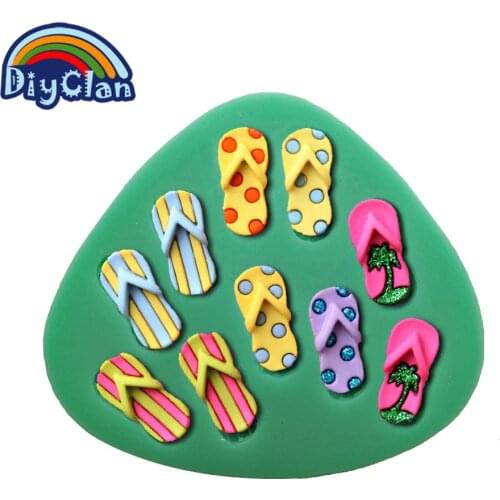 HOT silicone cake molds cake decorating tools Slippers Beach Shoes fondant molds chocolate mold kitchen cake tools F0131XZ35