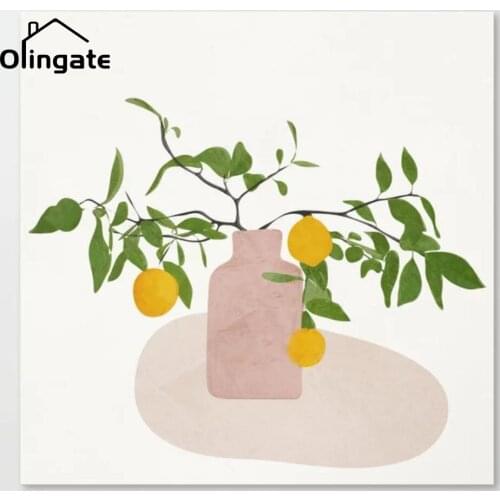 HD Leaf Lemon Branches Wall Pictures Prints Cartoon Artwork Painting One Piece Canvas Poster Home Decor for Living Room Bedroom