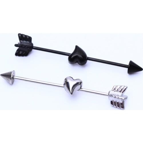 1pcs 1.2*35*5/6mm Surgical Stainless Steel Spike Arrow 16G Industrial Barbell Piercing Helix Ear Piercing body Jewelry