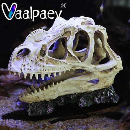 Simulation Tyrannosaurus Dinosaur Head Dragon Skull Action Figure for Aquarium Fish Tank Landscaping Decoration Toys DIY Crafts