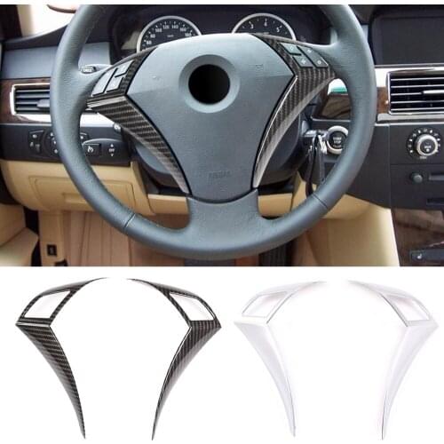 ABS Car Steering Wheel Button Decorative Trim Fit for BMW 5 Series E60 E61 2003-2010 Interior Assessoires