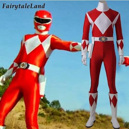 Tyranno Ranger Oufit Halloween Cosplay Red Ranger Costume Zyuranger Prince Geki Uniform Spandex Jumpsuit