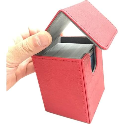 Red/Black/Blue Color Small Size Deck Box Top Open Deck Case For Magic Board Game Cards: Red Color