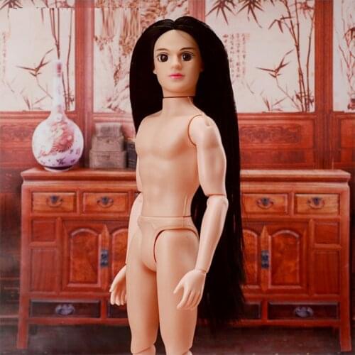 30cm Ancient Male Doll with Long Hair 14 Moveable Jointed Man Doll Body Prince Naked Body Boyfriend Nude Doll Kids DIY Toys