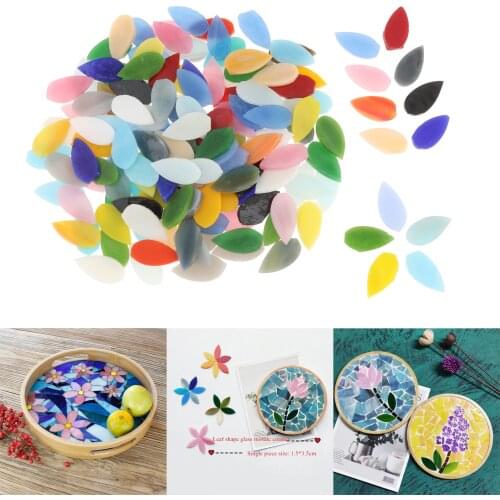 150x Water Drop Mosaic Tiles Flower Leaves Hand-Cut Crafts Pots Decoration