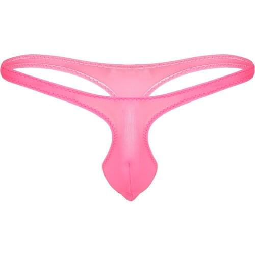 Sissy Men Lingerie Panties Thong Sexy Low Rise Stretchy Bulge Pouch Bikini G-string T-back Thong Male Erotic Underwear Briefs