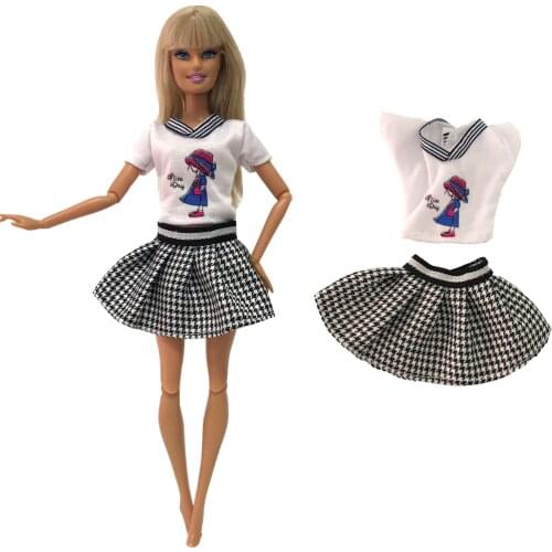 NK One Set Doll Dress Top Fashion Outfits Skirt Handmade Clothes For Barbie Doll Accessories Gift Baby Toys 279E 12X