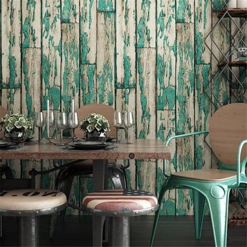 Beibehang new wallpaper imitation wood board retro vintage wood texture wood color stereo industrial wind background wall paper