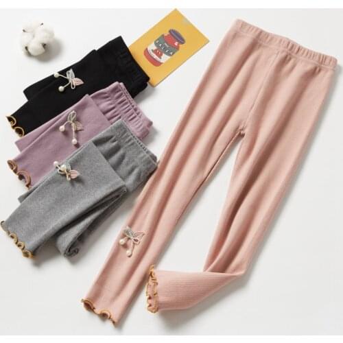 Autumn New Baby Girl Leggings Girls Vertical Stripes Outer Wear Pants Children Stripes Outer Wear Trousers