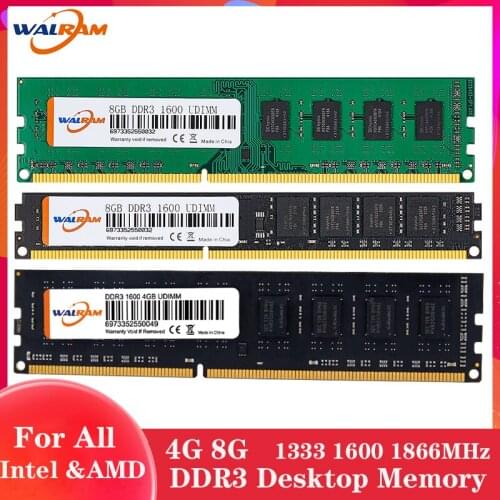 WALRAM Desktop Ram DDR3 4GB 8GB 1333MHz 1600MHz 1866MHz 240pins Computer Memoria DDR3 RAM For Desktop Computer High Compatible