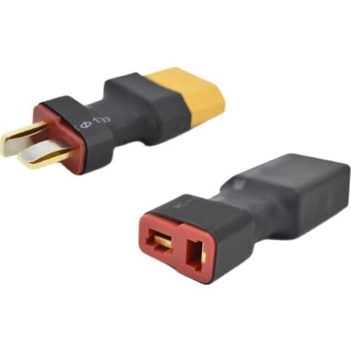 2pcs T Male/Female to XT60 Deans Female/Male Plug Adapter LiPo Battery/ESC Charging Conversion Connector for RC Plane Quadcopter