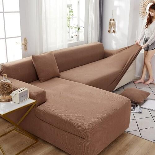 Plush Sofa Cover Velvet Elastic Sofa Covers for Living Room Couch Covers Set Armchair Cover L Shape Corner Sectional Slipcover