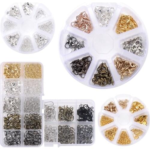 Multi Styles DIY Jewelry Making Material Beads Caps Spacers Earring Hook Jump Ring Box Sets For Handmade Crafts Findings
