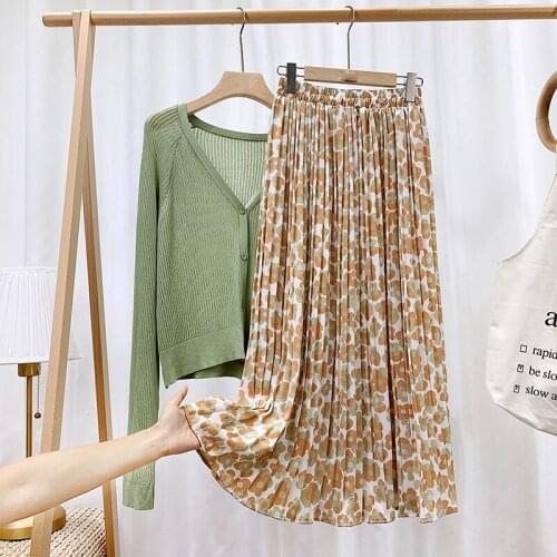 Spring Floral Printed Boho A-line Maxi Long Chiffon Skirts Chic Patchwork Flower Printing Ankle Long Drape Autumn Skirts