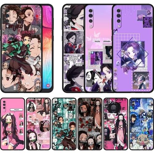 Silicone Phone Case For Samsung Galaxy A50 A70 A22 A10 A30 A20e A20s A40 A10s A90 5G A80 A7 A9 2018 TPU Cover Demon Slayer Anime