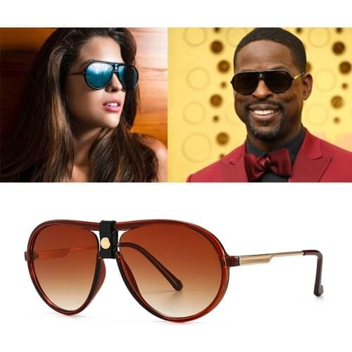 2020 DPZ NEW Fashion Modern aviation Style Button Decoration men Sunglasses Women Vintage Brand Design Sun Glasses Oculos De Sol