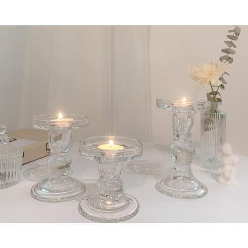 Modern Candle Holders For Home Decor Glass Table Centerpiece Decorations Nordic Candle Stick Holder Decorative Candle Stand