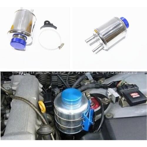 SPSLD Sliver Fuel Cell Surge Tank Power steering tank Oil Catch Can Tank RACING POWER STEERING FLUID RESERVOIR TANK CLAMPS