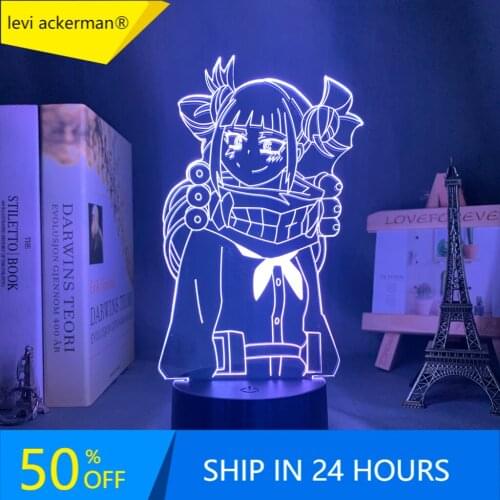 My Hero Academia Himiko Toga Led Night Light for Bedroom Decor Gift Nightlight Anime 3d Lamp Himiko Toga My Hero Academia