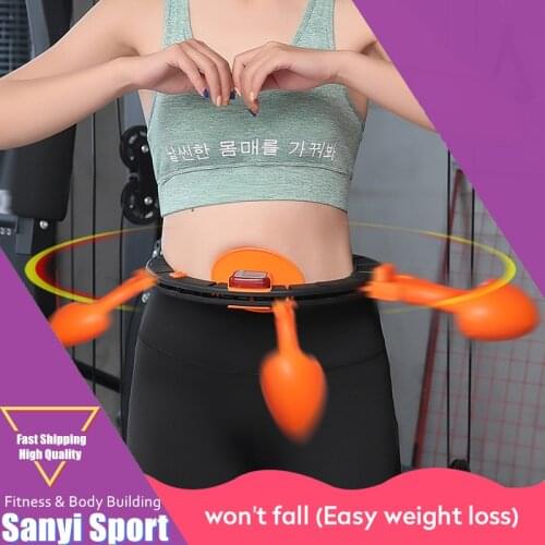 Smart Counting Hoops Yoga Fitness Exerciser Circle Never Falling Adjustable Waist Training Ring Abdominal Trainer Loss Fit